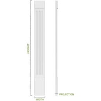 8 W 96 H 2 P ravni Panel PVC Pilaster w standardni kapital i baza