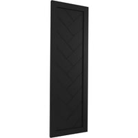 Ekena Millwork 18 W 43 H True Fit PVC jedno ploča HERINGSBONE Moderni stil fiksne kapke, crna