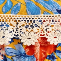Nema granica Juniori 's ramena ruffle crochet Detaljne cvjetne haljine