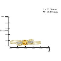 JewelersClub Citrine Ring Pirtstone - 0. Carat citrine 14K pozlaćeni Srebrni nakit sa bijelim dijamantskim
