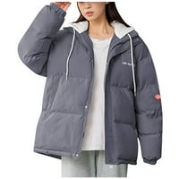 Ženski kaput moda -Two Outerweard Jackets džep antilop s kapuljačom s pamučnom jaknom Parkas kaput
