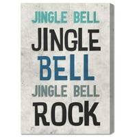 Wynwood Studio za odmor i sezonski zid umjetnosti platneni otisci Jingle Bell Rock praznici - plavi, crni