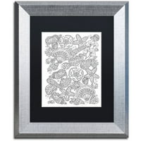 Zaštitni znak likovne umjetnosti Nautičke školjke platno umetnost Lisa Powell Braun, crna mat, srebrni
