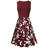 Haljine za žene plus size bez rukava s rukavima cvjetni uzorak haljina u-izrez Maxi Loose Fit Y2K moda
