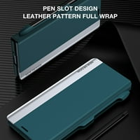 Samimore za Samsung Galaxy Z Fold Case, PU kožna koža Čvrsta stražnja leđa Skrivena držač za držač olovke