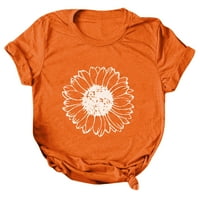 Dtydtpe grafičke majice za žene, žene Casual štampanje kratki rukavi o-izrez labava majica bluza vrhovi ženski vrhovi narandžasta