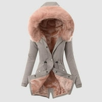 Wofedyo Hoodies za žene plus veličine kaput rever ovratnik jakna vintage zgušnjava kaput jakna toplo s kapuljačom za žene