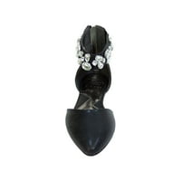 Jill Women široka širina otvorena osovina ukrasna kristalna elastična gležnjače stanovi crne 6