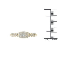 1 4CT TDW Diamond 10K Žuti zlatni prsten za križanje