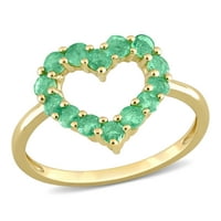 Miabella ženski karat T. G. W. Emerald 10kt prsten sa otvorenim srcem od žutog zlata