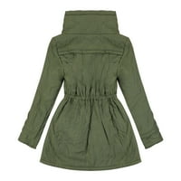 Miayilima Plus Size kaputi za žene ženska zimska odjeća breskva kože srednje dužine zadebljana topla pamučna kaputa labava podstavljena jakna velike veličine Vojska zelena M