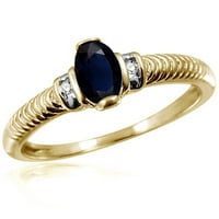 JewelersClub Sapphire Prsten Birthstone Nakit-0. Carat Sapphire 14k pozlaćeni srebrni prsten nakit sa