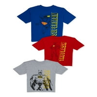 Strip Boys Justic League grafička majica, 3 pakovanja, veličine XS-XXL