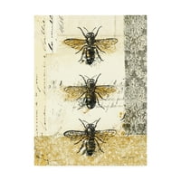 Zaštitni znak likovne umjetnosti 'zlatne Pčele n leptiri No 1' platnena Umjetnost Katie Pertiet