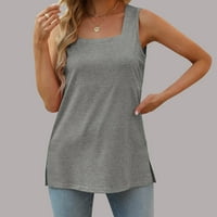 Cleance pod $ Charella ženska modna tiskana okrugla izrez Udobna labava majica bez rukava bez rukava Ležerne
