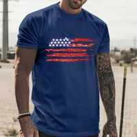 Muškarci Proljeće I Ljeto Dan Nezavisnosti Proslava Casual Vintage Distressed Parcijalne Print T Shirt