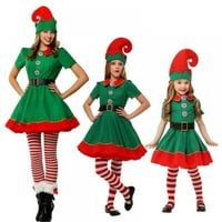 Djeca odrasli klasični ELF božićni kostim Cosplay party outfit roditeljice dijete s prazničnom Xmas Party
