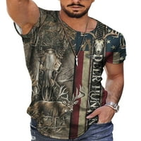 Muški patriotski tisak ljeti vrhovi MENS Slim majica kratka rukava plaža modna bluza