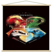 World World: Harry Potter - Hogwarts House Crests zidni poster sa magnetnim okvirom, 22.375 34