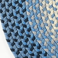 Pletena tepiha na otvorenom na otvorenom tepih za visoku prometnu kuhinju Plavi multi 3 '5' ovalni