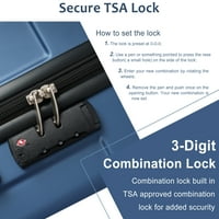 Hommoo okretni Hardside prtljag sa TSA bravom, ručni kofer za odrasle, 20 plava