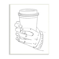 Firma Stupell Industries Hands on kafa minimalna linija za crtanje, 19, dizajnirao Ziwei Li