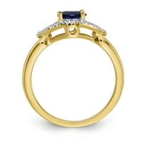 Primalni zlatni karatski žuto zlato dijamant i safirni prsten