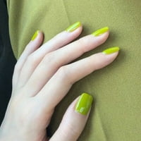 Pure Color kratki avokado zeleni nožni nokat završen lažni zakrpa noktiju