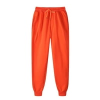 Muške zimske flis hlače Sherpa obložene trenirke aktivne trčanje Jogger hlače Orange XXL