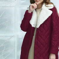 Fitoronske zimske jakne za žene Vjetrootporna lapela pliša sherpa podstavljena jakna prekrivena jaknetrendy