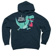 Ukradite srcu Valentines Dan Dino Košulja Poklon Drveni ugljen siva grafički pulover Hoodie - dizajn od
