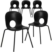 Flash nameštaj Hercules serije LB. Dizajner kapaciteta Crna plastična stočna stolica sa crnim okvirom