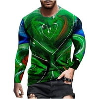 Zodggu popust St. Patrick Dan grafički Daliy majice za muškarce Dugi rukav ljeto trendi bluza Tops Loose