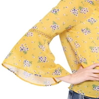 Jedinstveni Bargians ženski zvonasti rukav cvjetni printovi šifonska bluza sa Cami