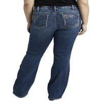 Silver Jeans Co. Ženske Plus Size Elyse traperice srednjeg rasta tanke čizme veličine struka 12-24