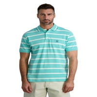 Chapps muški klasični fit prugasti pamučni pamučni polo majica, veličine xs-4xb