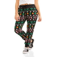 No Boundaries ' holiday christmas printed peached jogger pants