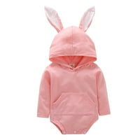Nova zaliha Odjeća suncokret Baby Girl Odjeća odjeća za uši Easter Baby Girls Boys Rabbit 3D Bunny bodi