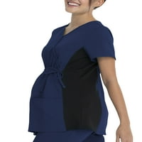 Scrubstar ženska porodiljska fleksibilna rastezljiva pletena bočna ploča Mock Wrap Scrub Top WD800