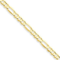 Primalni zlatni karatski žuto zlato svjetlo konkavne figaro lanac
