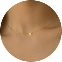 Početne ogrlice za žene, Dainty Gold Letter ogrlica 14K pozlaćeni personalizirani sitni početni privjesak ogrlica monogram slatkog slova Choker ogrlice za teen djevojke Jednostavan nakit