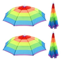 Uxcell 20 Ribolov kišobran šešica sklopiva sunčana kišna kapa glava kišobran u boji Stripe paket