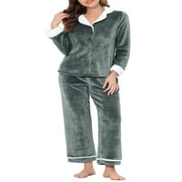 Jedinstvena ponuda Ženski salon dugih rukava dolje Flannel Pajamas setovi za spavanje