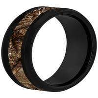 Muški Crni volfram braon Camo Centar vjenčani prsten-muški prsten