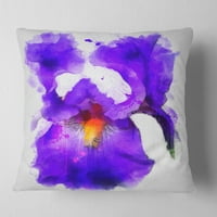 Designart prskanje plavog cvijeta i akvarela - jastuk za bacanje cvijeća-18x18
