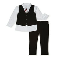 Wonder Nation komplet odijela za dječake sa prslukom, košulja na kopčanje, pantalone sa kravatom i haljinom,