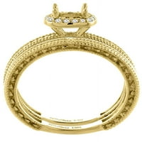 14k dijamant od žutog zlata prirodni Švicarski plavi Topaz jastuk za zaručnički prsten od 2 pc, Veličina
