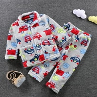 Youmylove Kids Pajamas Toddler Kids Baby Boys Girls Crtani pidžami Zimske tople kapute hlače set