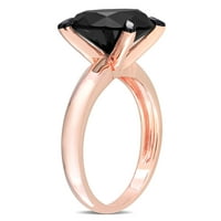Carat T.W. Black Diamond 14KT ružičarski zlatni zaručni prsten