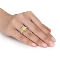 Miabella ženski 6 - karatni citrin bijeli Topaz Sterling srebrni koktel prsten